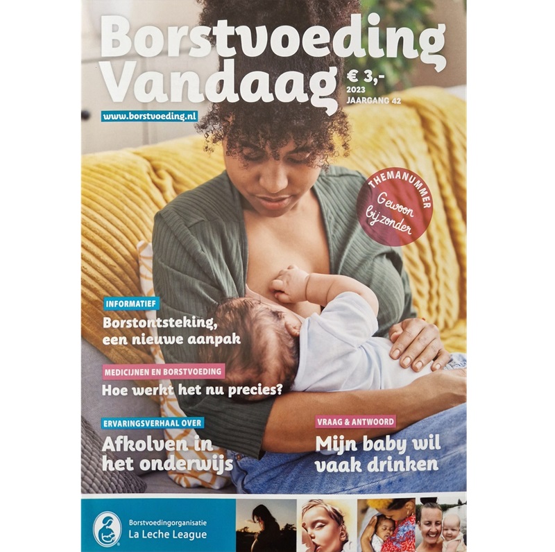 De voorpagina van het donateursblad Borsvoeding Vandaag van Borstvoedingorganisatie La Leche League